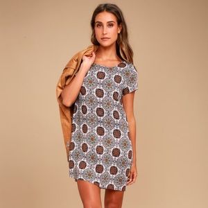 Lulus perfect getaway print shift dress NWT Medium